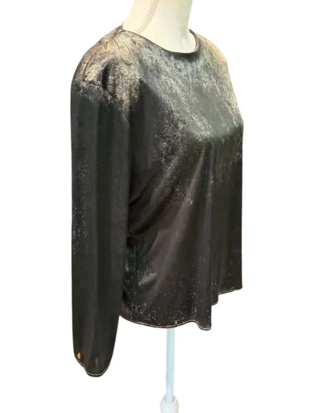 DINA ARIEL Vintage Black Long Sleeve Top - Picture 2 of 6
